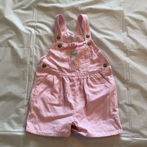 36 months/3T OshKosh pink striped overhalls